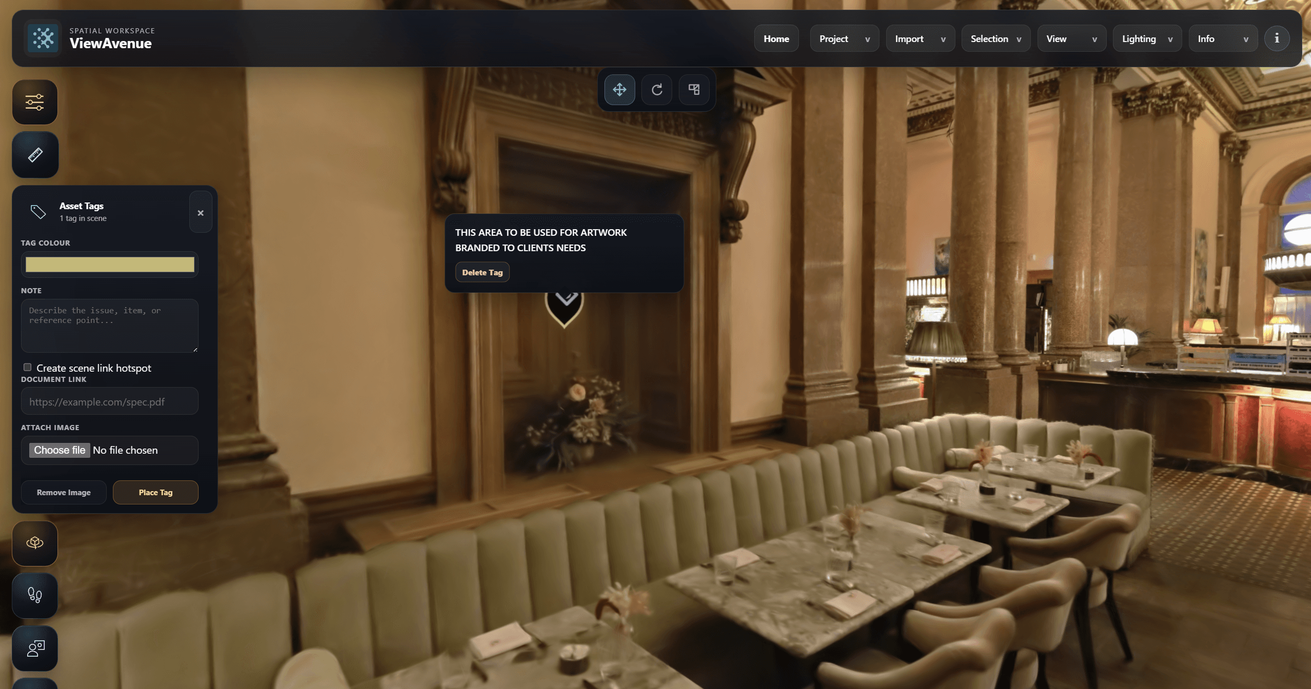 Spatial information attached to a real captured environment